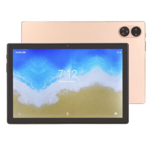 tablet 10.1 inch hd screen android 12 tablets, 8gb ram and 128gb rom octa core smart pad, 3200x1440 resolution, dual 13mp and 8mp camera, gold