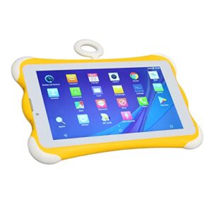 Acogedor Kids Tablet, 7 inch HD Display, 3GB RAM and 32GB ROM, Dual SIM Dual Standby Talkable Toddler Tablets with Dual Camera, Kid Proof Case, Yellow