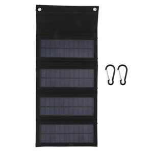40W Folding Solar Panel, USB Interface 40W Portabel Solar Panel for Backpacking Traveling for Camping (Black)