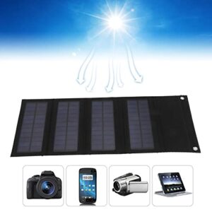 40W Folding Solar Panel, USB Interface 40W Portabel Solar Panel for Backpacking Traveling for Camping (Black)