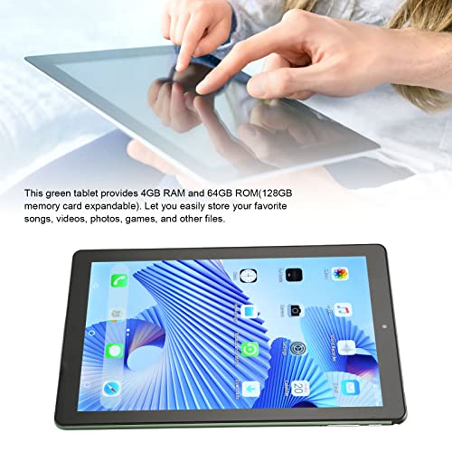 Tablet 10.1 inch HD Screen Android 10 Tablets, 4GB RAM and 64GB ROM Octa Core Smart Pad, Dual SIM Dual Standby, Built in 5000mAh Lithium Battery, Green