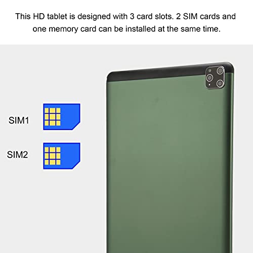 Tablet 10.1 inch HD Screen Android 10 Tablets, 4GB RAM and 64GB ROM Octa Core Smart Pad, Dual SIM Dual Standby, Built in 5000mAh Lithium Battery, Green