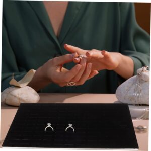 Cabilock 3pcs Ring Tray Core Ornament Earrings Ring Display Stand Ornament Display Stand Accessory Tray Trinket Tray Ring Holder Insert Foam Pad Sponge Black Jewelry Earring Display Holder