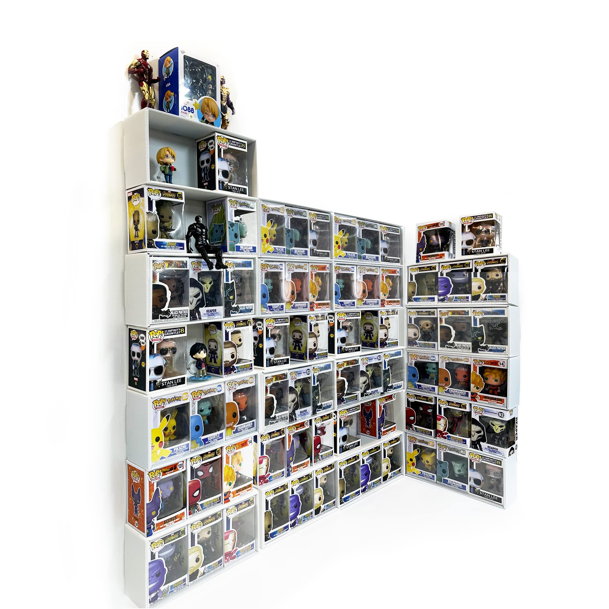 5X4 Version Display Case Compatible with Fnko Pop Boxes, Stackable 4 Single Row, with Transparent Cover to Protect Your Collection Against Dust (Holds 20 Pops)