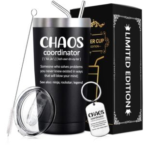 spenmeta thank you gifts for men - unique gift idea for boss, teacher, manager, leader, coworker, assistant principal, dad - birthday gifts for men - chaos coordinator tumbler