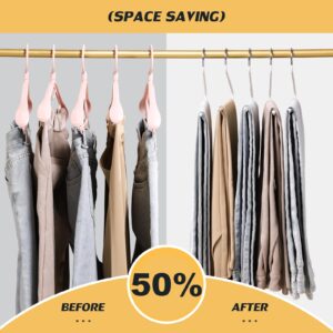 JOYBOS Pants Hangers Space Saving - 30 Pack Open Ended Hangers for Pants - Scarf Organizer Hanger for Closet - Metal Non Slip Jean Hanger - White Pant Hangers for Jeans,Trouser,Leggings,Slacks