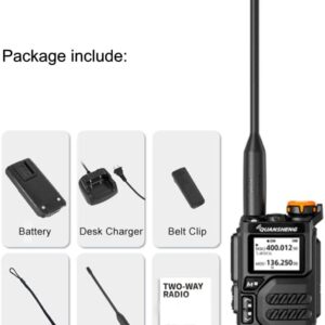 UV-K5 Dual Band Radio 5 Watt Output Portable Two-Way Radio with NOAA Weather Alert Walkie Talki FM (1pc)