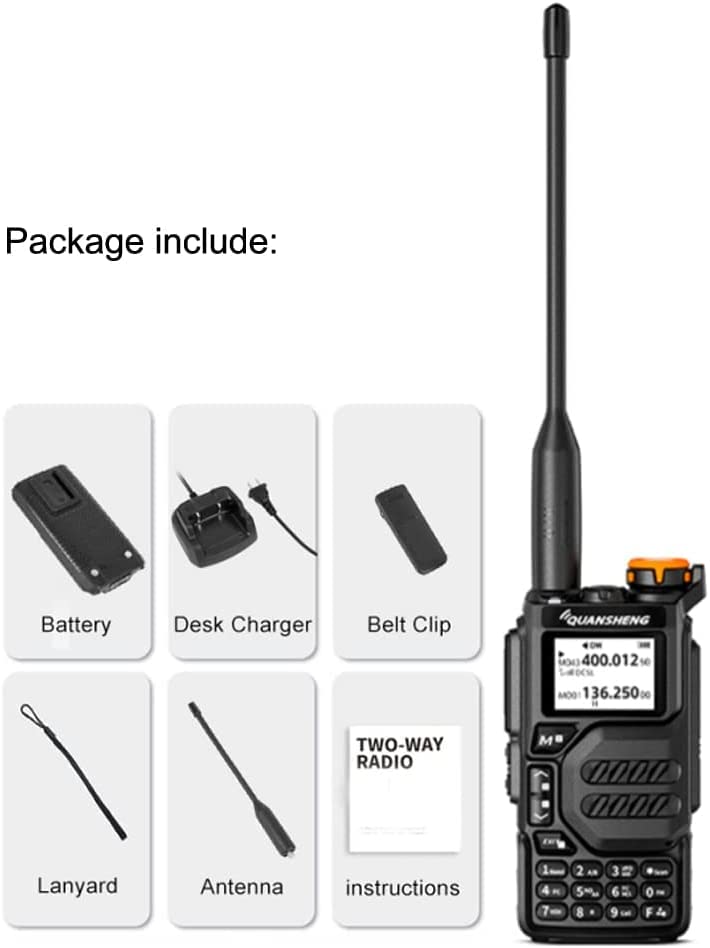 UV-K5 Dual Band Radio 5 Watt Output Portable Two-Way Radio with NOAA Weather Alert Walkie Talki FM (1pc)