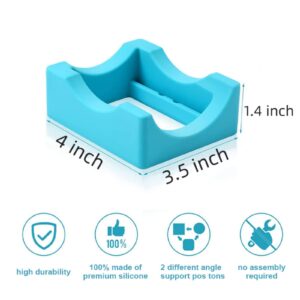 Silicone Cup Cradle for Tumbler Crafting Tumbler Holder with Built-in Slot and Felt Edge Scraper 2 Angle Supports Anti Skidding Tumbler Cradle for Cups and Bottles (Blue)