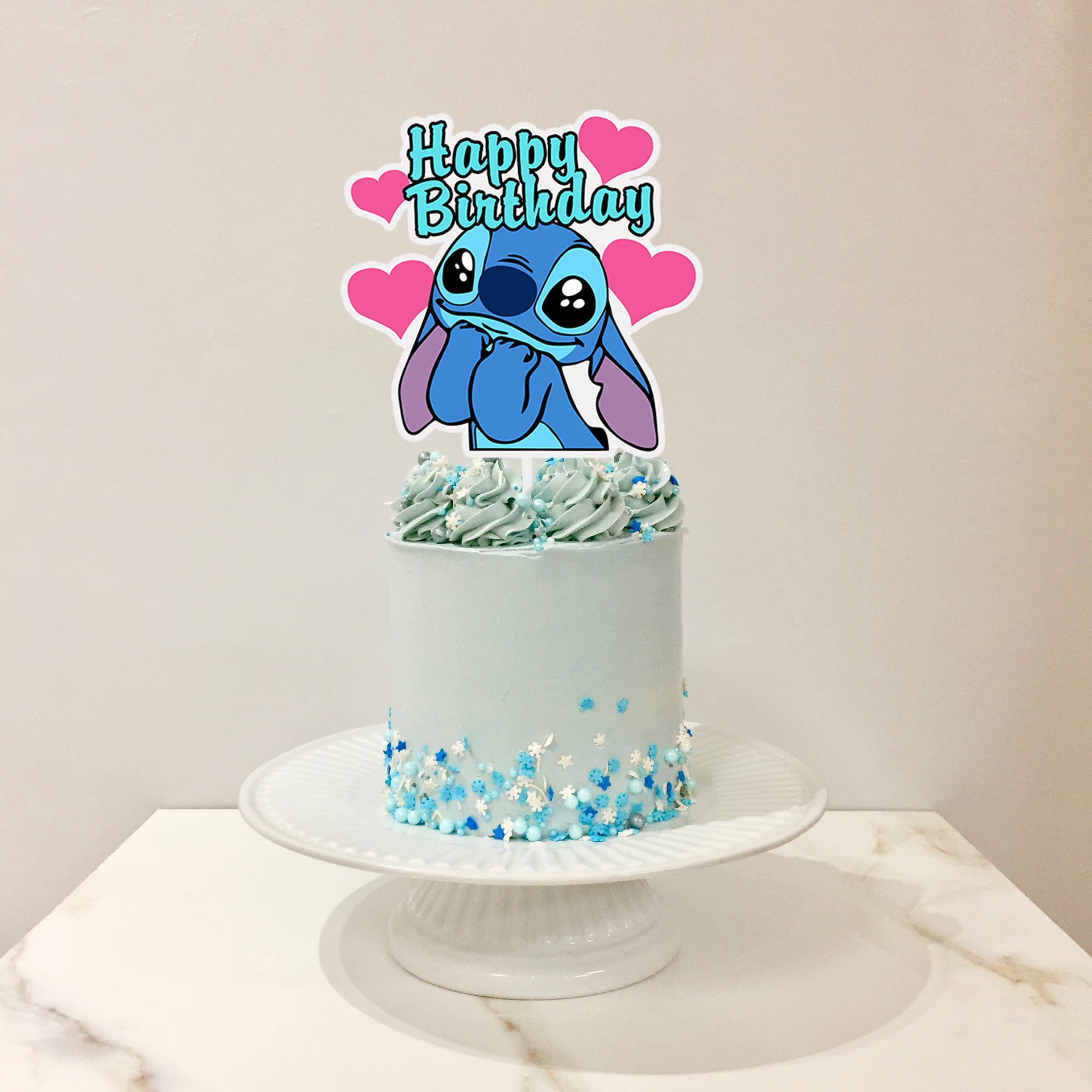 Stitch Birthday Cake Topper for Stitch Birthday Party Decorations, Lilo and Stitch Birthday Party Supplies