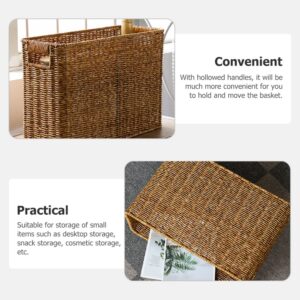 Yardwe Jewelry Tray Magazine Newspaper Basket Wicker Baskets for Narrow Woven Basket Trash Basket Sundries Basket Sundries Holder Girl Toilet Paper Holder Plastic Japanese-style Child