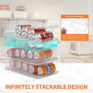 2 Layers Soda Can Organizers Stackable Auto Roll Off Drink Organizer For Fridge Organizer And Storage Soda Can Dispenser For Refrigerator Organizer Bins Can Holder Pantry Storage Beverage Holder