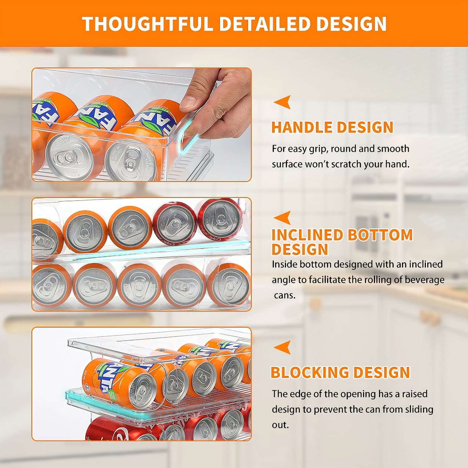 2 Layers Soda Can Organizers Stackable Auto Roll Off Drink Organizer For Fridge Organizer And Storage Soda Can Dispenser For Refrigerator Organizer Bins Can Holder Pantry Storage Beverage Holder