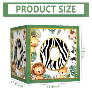 Wild One Balloon Boxes 1st Birthday Party Supplies Jungle Safari Animals Wild One Birthday Decorations for Boy Baby First Birthday Wild One Party Decorations (Green)