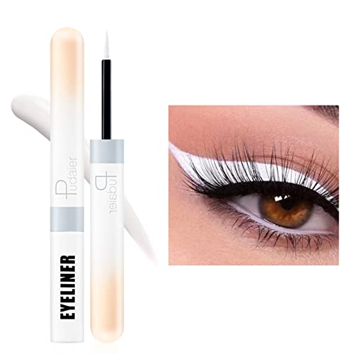 Espoce Liquid Eyeliner, White Eyeliner Liquid Liner Quick-Drying, Ultra-Fine Long-lasting Colored Eyeliners High-pigmented Colorful Eyeliners for Eye Makeup 0.12 Oz (White)