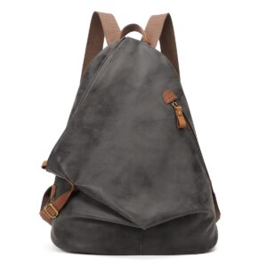 kl928 pu leather vintage backpack – large casual daypack outdoor travel rucksack hiking backpacks for men women