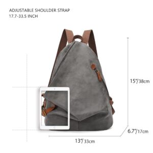 KL928 PU Leather Vintage Backpack – Large Casual Daypack Outdoor Travel Rucksack Hiking Backpacks for Men Women