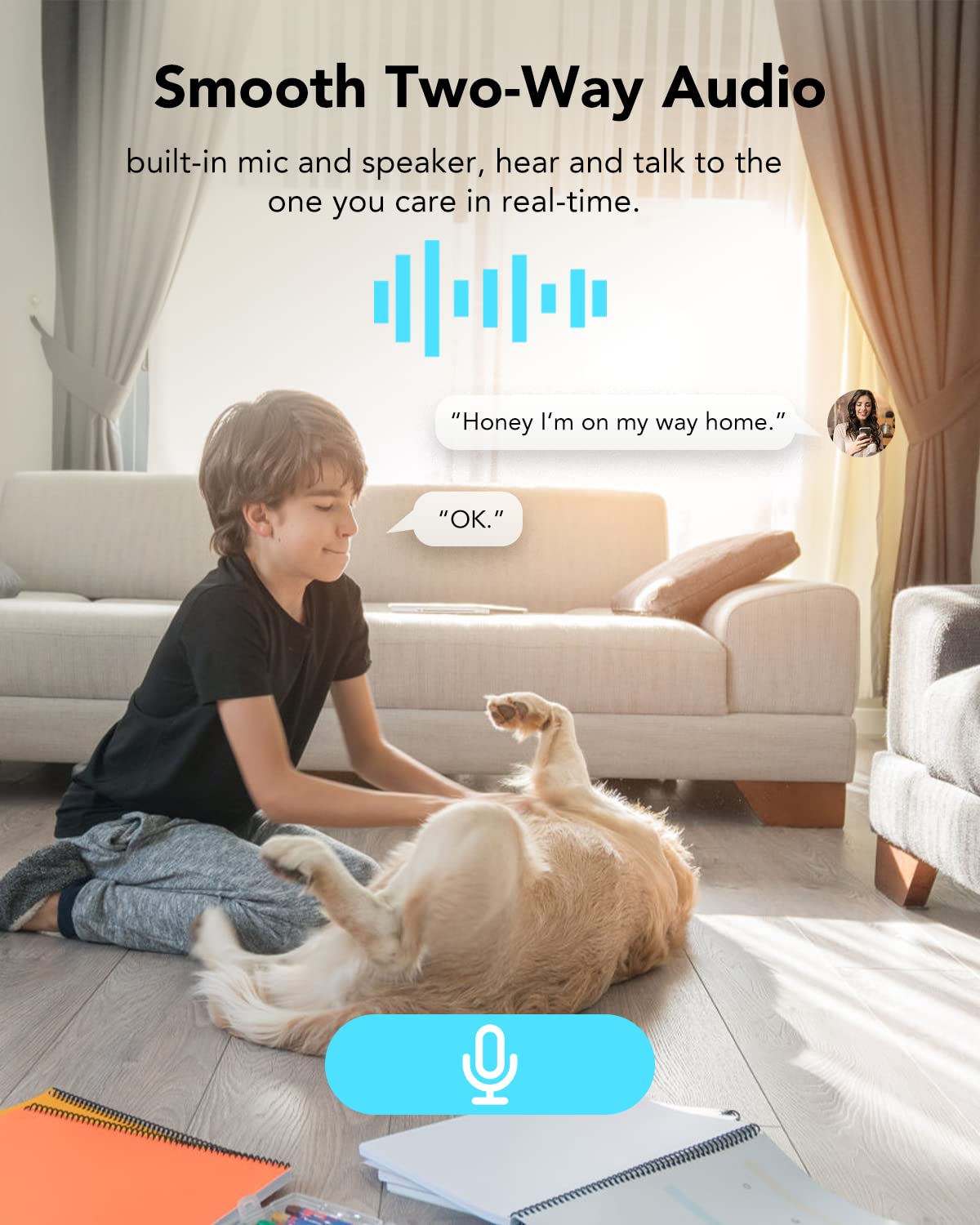 4MP Indoor Camera,2.4/5GHz WiFi Security Cameras,Wireless 5g Pet Camera with Phone App for Doggy,Cat,Puppy, Baby Monitor with Night Vision, Motion Tracking, Sound Alerts, Cloud/SD Storage,Alexa