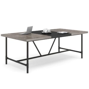 little tree 6ft conference table 70.8l x 31.5w inch meeting table conference room tables modern rectangular seminar training table for office, grey