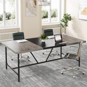 LITTLE TREE 6FT Conference Table 70.8L x 31.5W inch Meeting Table Conference Room Tables Modern Rectangular Seminar Training Table for Office, Grey