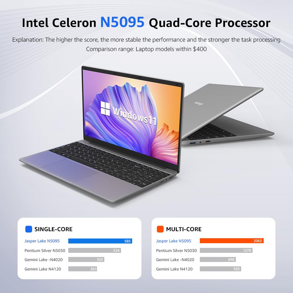 ApoloSign Laptop Computer, 15.6 Inches FHD IPS 1080P Display, 512GB SSD (Expandable 1T) 12GB DDR4 Windows 11 Light Laptops with Intel Celeron N5095 Quad-Core Processor, Up to 2.8GHz