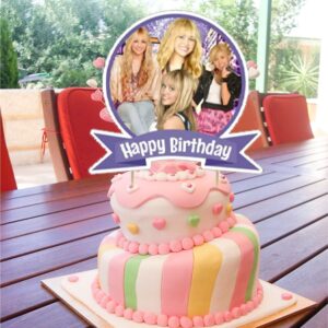 Hannah Singer Montana Party Decorations, Music Theme Birthday Party Supplies Includes Birthday Banner, Cupcake Toppers, Cake Topper, Latex Balloons for Kids Adults Fans Party Decor