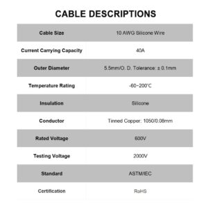 10 AWG 1 Foot XT60i Female to Solar Connector Cable, Solar Panel XT60i Extension Cable Connector Solar Cable