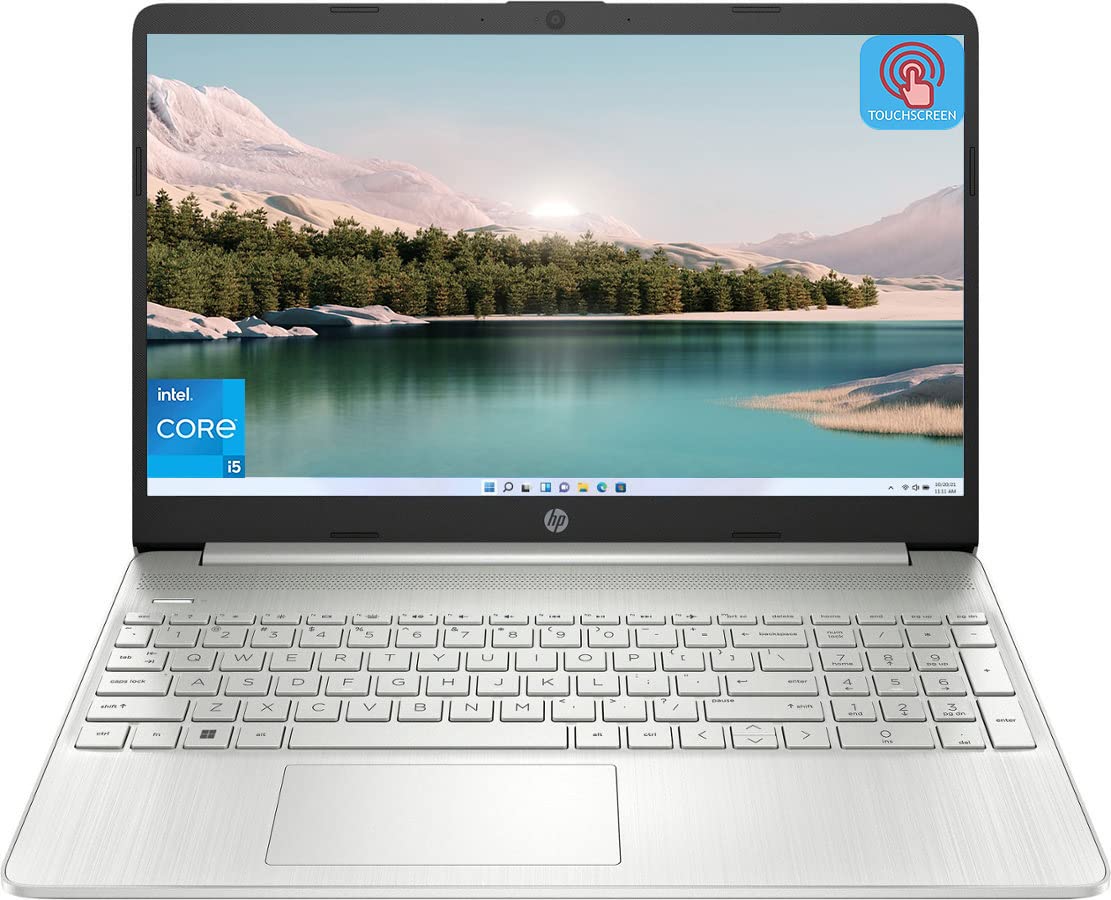 HP 15.6’’ Touchscreen Laptop, 11th Gen Intel Core i5-1135G7 Processor, 16GB RAM, 1TB SSD, 15.6” HD Touch Display, Intel Iris Xe Graphics, Wi-Fi, Webcam, Windows 11 Home in S Mode, Natural Silver