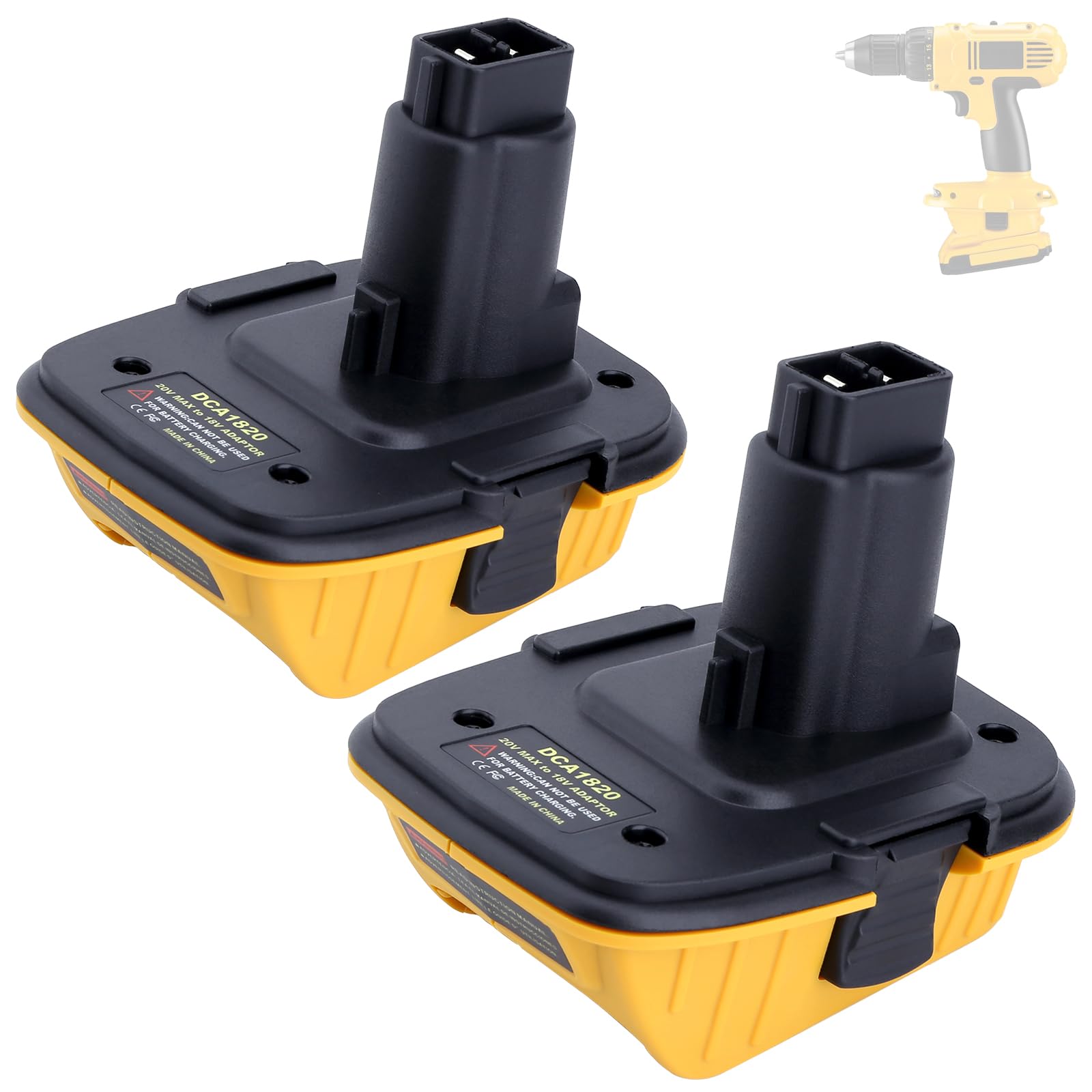 Kotoate 2 Pack DCA1820 Adapter Compatible with Dewalt 20V MAX Battery to Replacement for DeWalt 18V XRP Battery, 18V to 20V Battery Adapter Compatible with Dewalt 18V NiCad Tools