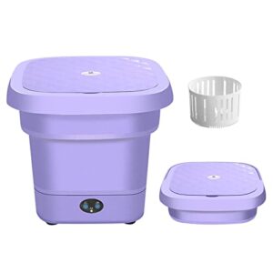 portable washing machine, mini foldable washer and spin dryer small foldable bucket washer, suitable for apartment, laundry, camping, rv, travel (110v-260v)