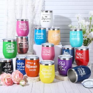 Thank You Gifts Coworker Leaving Farewell Appreciation Gifts with 12 oz Thank You for Being Awesome Wine Tumbler and Difference Keychains Gifts for Father Colleague Teacher Friends (Trendy, 32 Pcs)