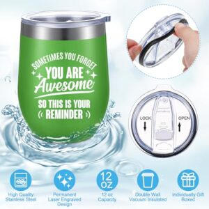 Thank You Gifts Coworker Leaving Farewell Appreciation Gifts with 12 oz Thank You for Being Awesome Wine Tumbler and Difference Keychains Gifts for Father Colleague Teacher Friends (Trendy, 32 Pcs)