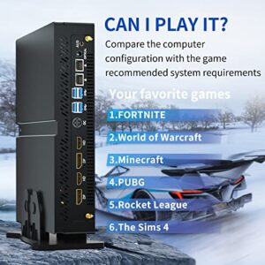 msecore Mini Gaming PC, Desktop Computer with Powerful i9-12900F 16 Cores Upto 5.1GHz, RTX3060 12G Graphics Card, 64G RAM 2T PCIE 4.0 SSD, Dual NIC, Optical, Four Display, WiFi 6, Windows 11 Pro