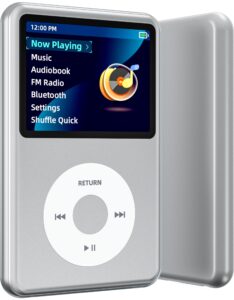 128g innioasis mp3 player with bluetooth, 2.4" portable mini hifi sound bluetooth walkman digital music player with fm radio long batter life for kids (silver)