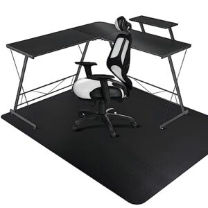 chair mat for carpet, sallous 60" x 46" office chair mat for carpeted floors, heavy duty chair mat with grips, floor protector rolling computer desk mat for home office (black, rectangular)