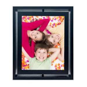 riofly kids art frames,front opening kids artwork frames changeable picture display for din, holds 50 pcs, for 3d picture,a4 art-work,crafts,children drawing,hanging art,portfolio storage-walnut
