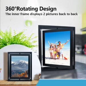 RIOFLY Kids Art Frames,Front Opening Kids Artwork Frames Changeable Picture Display for DIN, Holds 50 Pcs, for 3D Picture,A4 Art-Work,Crafts,Children Drawing,Hanging Art,Portfolio Storage-Walnut