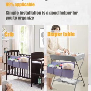 Ruyahort Hanging Diaper Caddy Organizer Sturdy and Durable Baby Organizer –Diaper Stacker for Changing Table, Crib, Playard or Wall-GREY