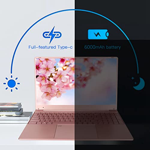 Acogedor 15.6in Ultra Slim Laptop Pink,Windows11,IPS 1920x1080 HD Screen,16GB RAM 256GB SSD,for Intel N5095,Backlit Keyboard, Fingerprint Unlock, Thin Portable Laptop Computer