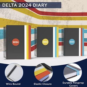 Collins Delta 2024 Diary A5 Day to a Page Diary (with Appointments) - Lifestyle Planner and Organiser for Office, Work, Personal and Home - January to December 2024 Diary - Daily - Orange - FP51.44-24