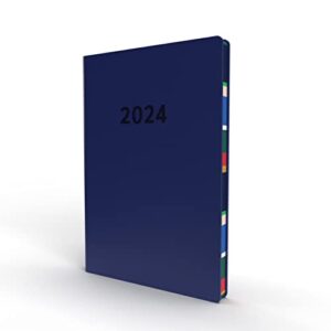 collins edge mira 2024 a5 diary - week to view planner - colourful lifestyle planner and organiser for office, work, personal and home - weekly - edmr153.55-24 (navy)