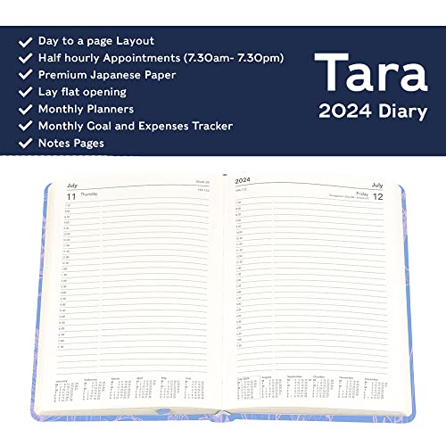 Collins Tara 2024 Diary A5 Day to Page Journal (with Appointments) - Lifestyle Planner and Organiser for Office, Work, Personal and Home - January to December 2024 Diary - Daily - Red - TA151.15-24