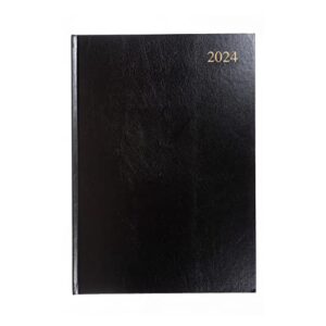 collins essential a4 diary week to view planner 2024 - eco friendly, recycled paper, fully recyclable - complete planner 2024 daily weekly and monthly - a4 size (black)