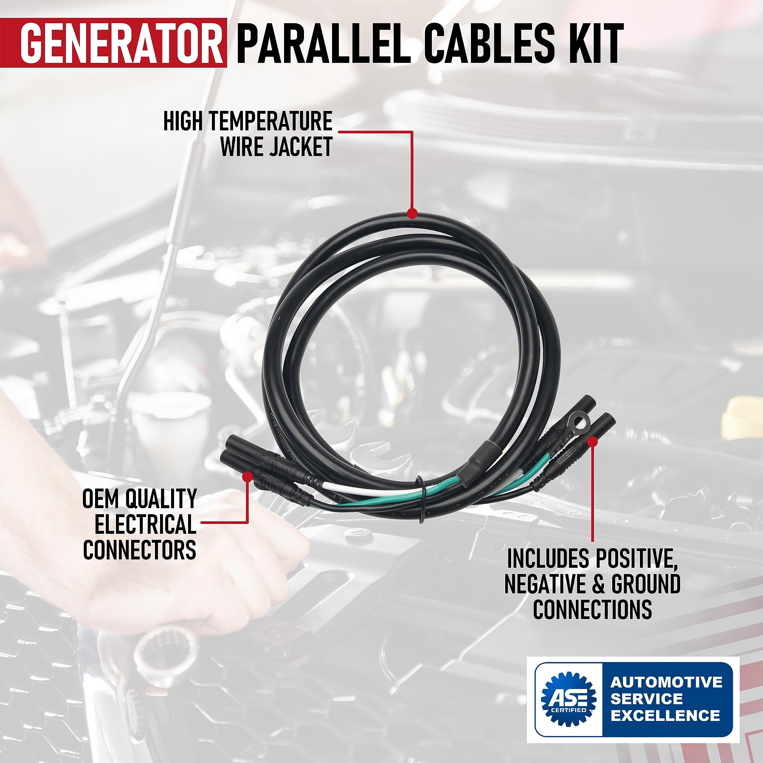 Replacement Generator Parallel Cables Kit - Compatible with Honda Inverter Generators - EU1000i, EU2000i, EU2200i, EU2200iC, EU2000 Companion, EU3000i Handi - Replaces 08E93-HPK123HI, HPK123HI