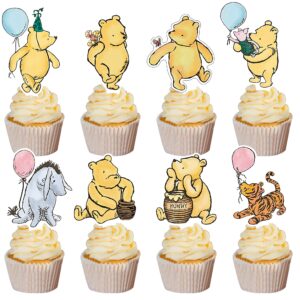 48 pcs winnie cupcake toppers for baby shower classic cake topper perfect boys girls first birthday party supplies favors