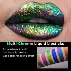 Chic-Chat Multi-Chrome Liquid Lipsticks, Multichrome Liquid Lipstick, Chic-Chat™Multi-Chrome Liquid Lipsticks, Chic-Chat™ Multi-Chrome Liquid Lipsticks Eyeshadow (Full Set-Including 01-06)