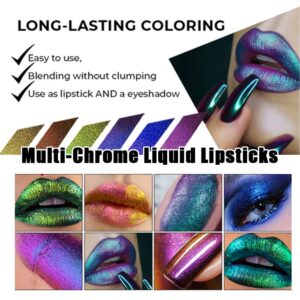 Chic-Chat Multi-Chrome Liquid Lipsticks, Multichrome Liquid Lipstick, Chic-Chat™Multi-Chrome Liquid Lipsticks, Chic-Chat™ Multi-Chrome Liquid Lipsticks Eyeshadow (Full Set-Including 01-06)