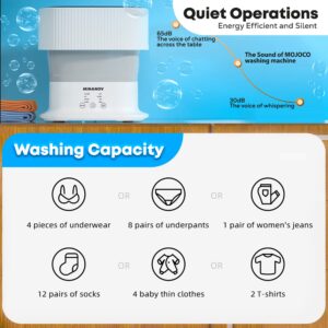 MINANOV Mini Portable Washing Machine - Automatic Foldable Washing machine with Blue Light- For Underwear, Socks, Baby Clothes, Towels - Collapsible Washing Machine for Travel,Camping, Dorm, RV