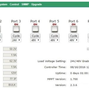 TPDIN-SC48-20 - 48V 20A MPPT Solar Controller w/ 7 Port GigE Passive PoE Switch/Remote Monitor, 24V/48V PoE, 35W/Port, 2.25A Aux Port, Manageable, Industrial Strength