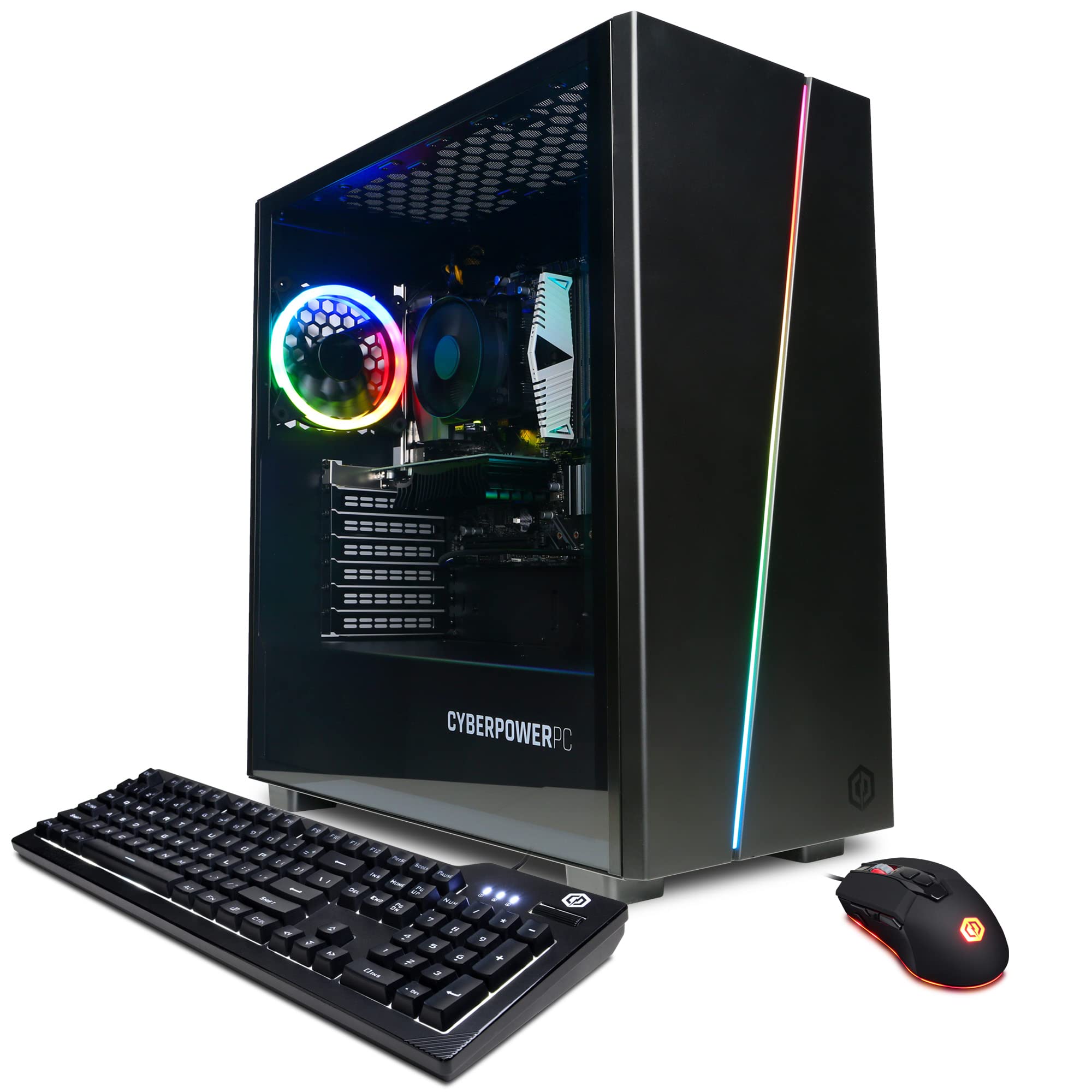 CyberpowerPC Gamer Master Gaming PC, AMD Ryzen 7 7700 3.8GHz, GeForce RTX 4070 12GB, 16GB DDR5, 1TB NVMe SSD, Wi-Fi Ready & Windows 11 Home (GMA1440A),Black